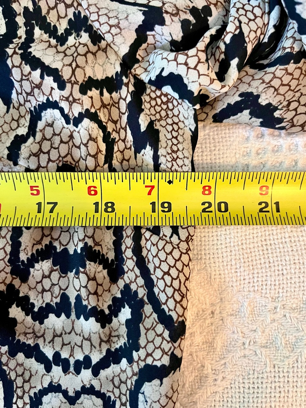 CAbi Snake Print Long Sleeve Blouse with Ruffle Collar in Black and Cream - Picture 8 of 10